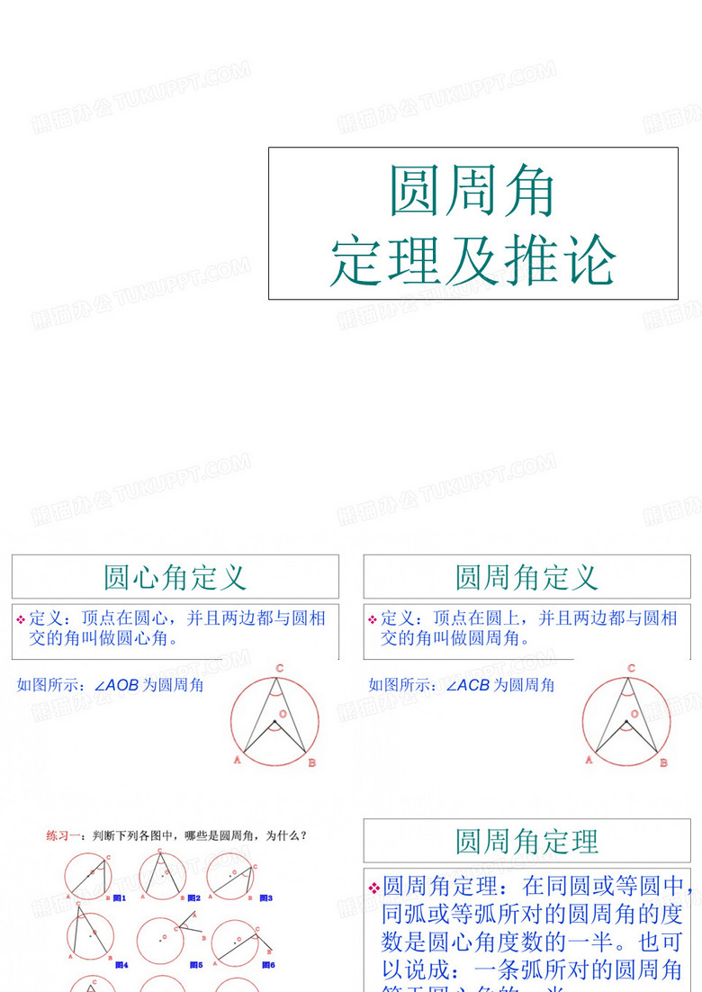 人教版数学九年级上册24.1.4圆周角定理的推论和圆内接多边形课件