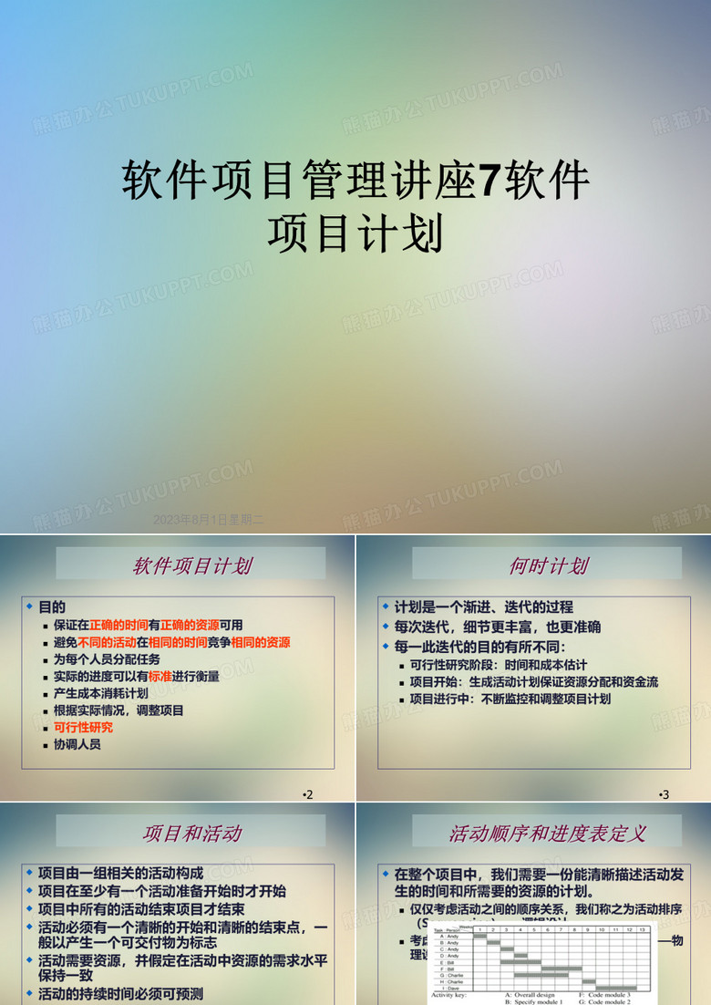 软件项目管理讲座7软件项目计划