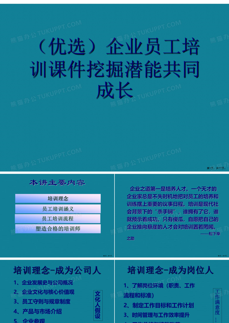 企业员工培训挖掘潜能共同成长ppt详解.