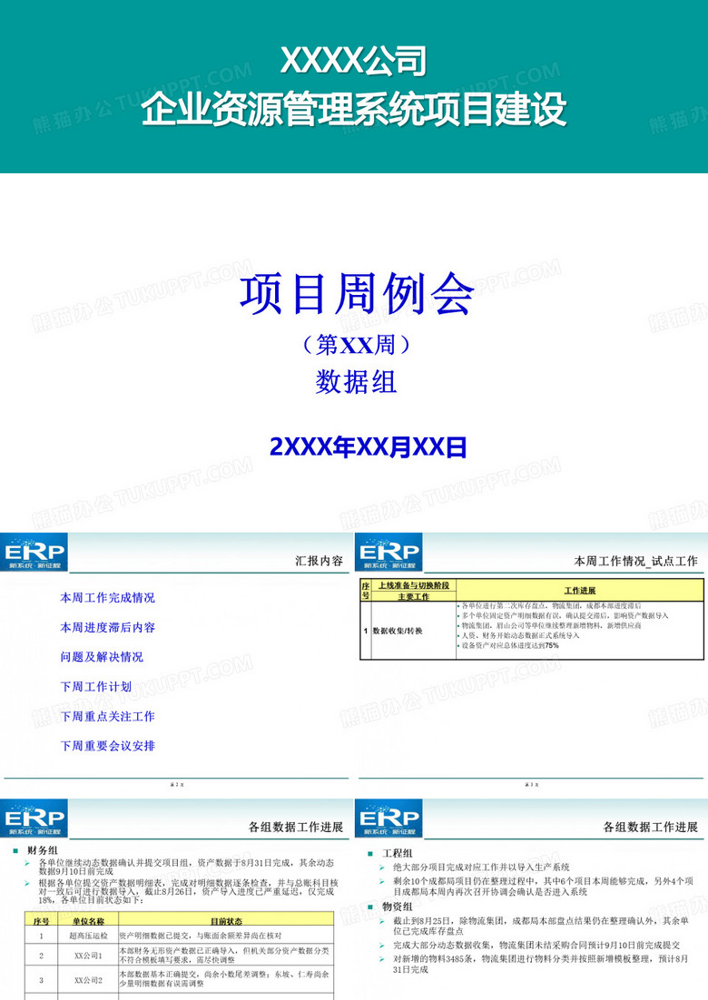 SAP项目数据组项目周报模板