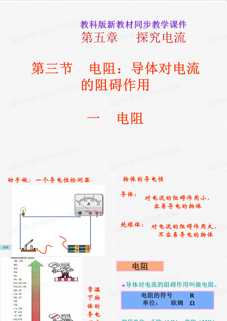 最新-初三物理课件九年级物理电阻和变阻器1   精品