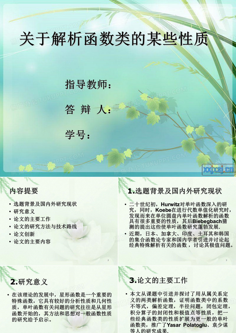 数学毕业论文答辩2