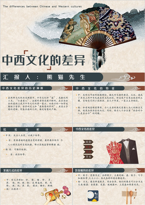 中外文化差异PPT模板下载_编号qxbbzjjq_熊猫办公