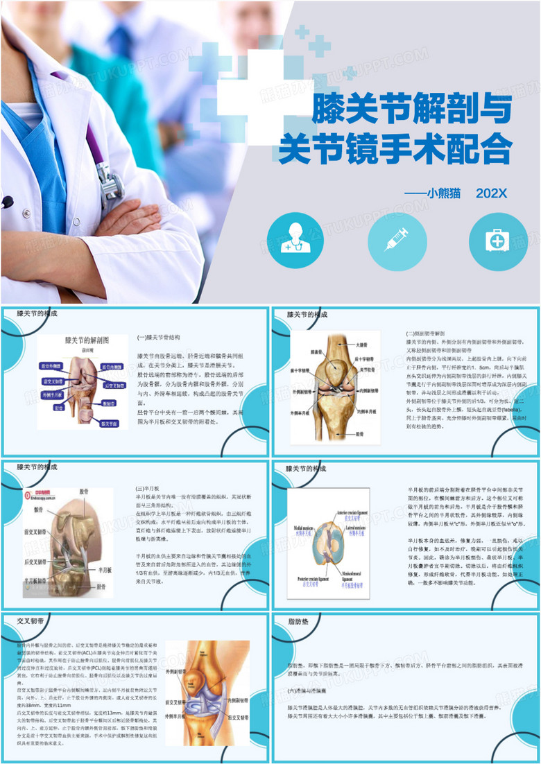 膝关节解剖与关节镜手术配合PPT模板