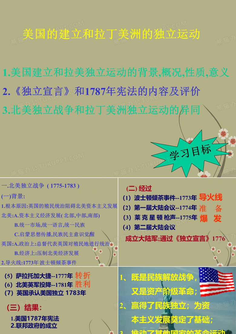 高二历史美国独立战争和拉丁美洲独立课件