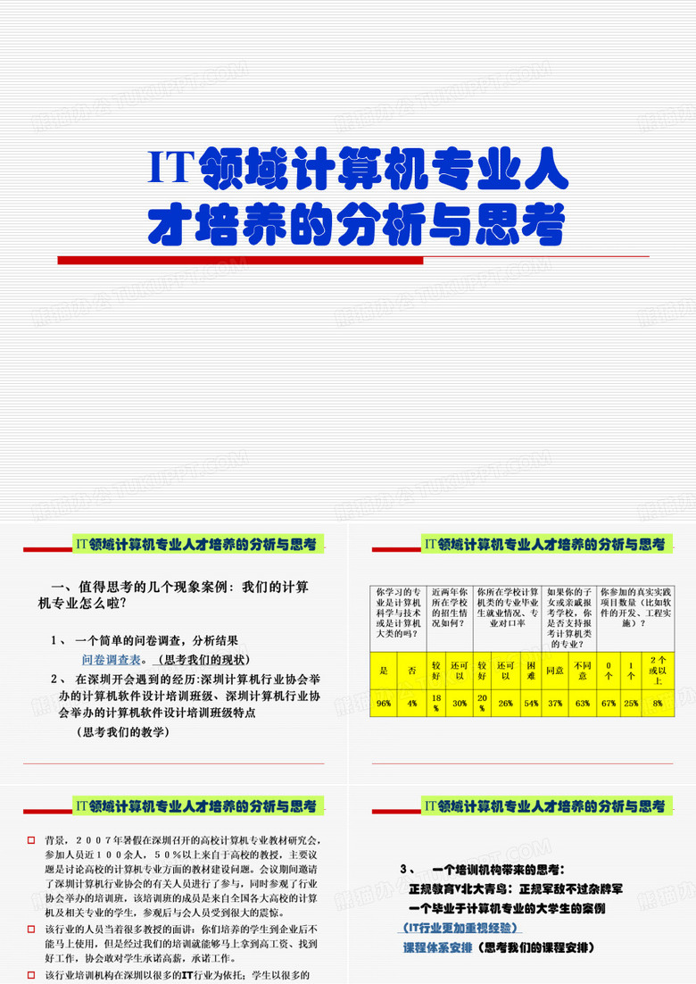 对IT领域计算机专业人才培养的思考