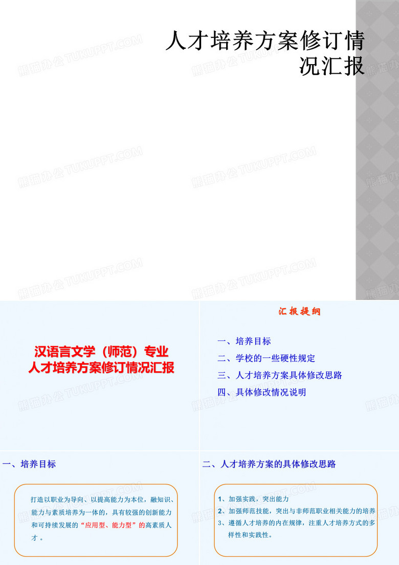 人才培养方案修订情况汇报