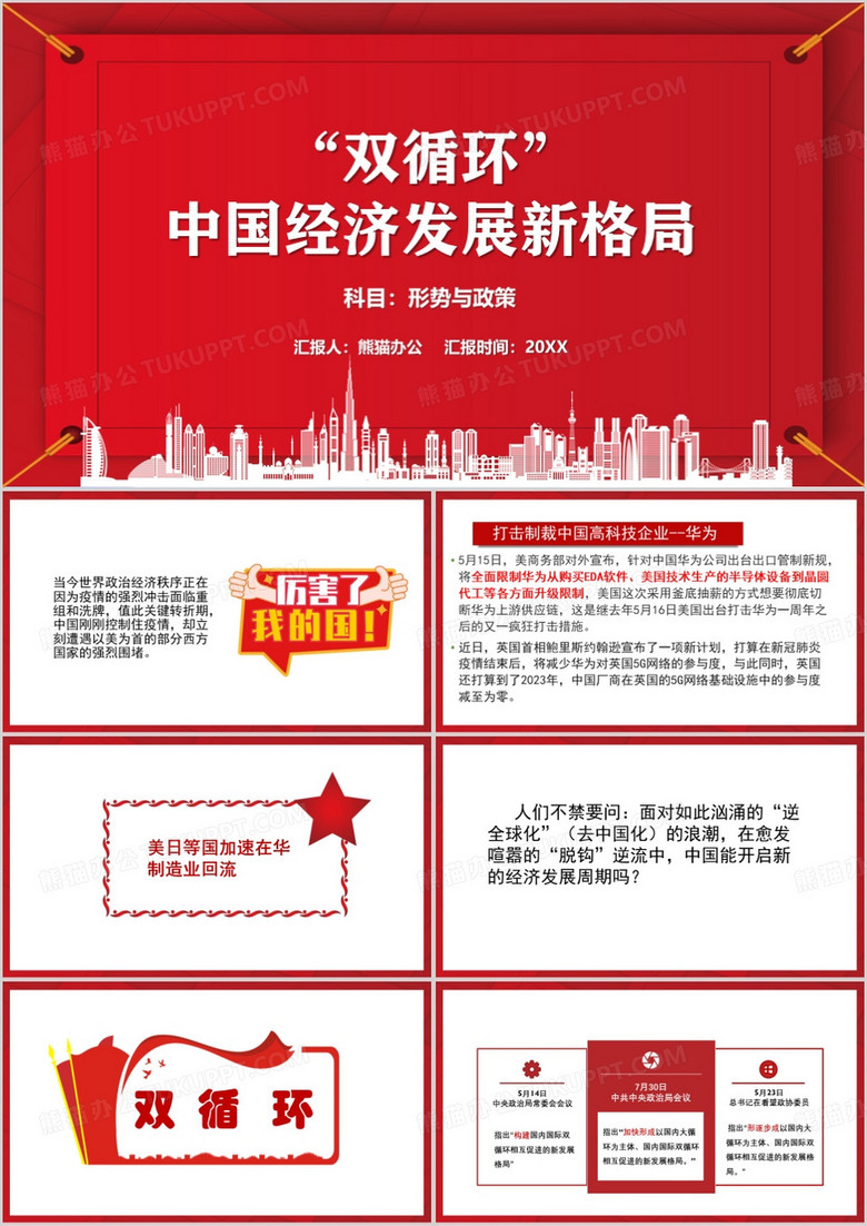 双循环内涵中国经济发展新格局PPT模板