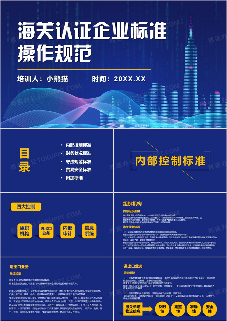 海关认证企业标准操作规范PPT模板