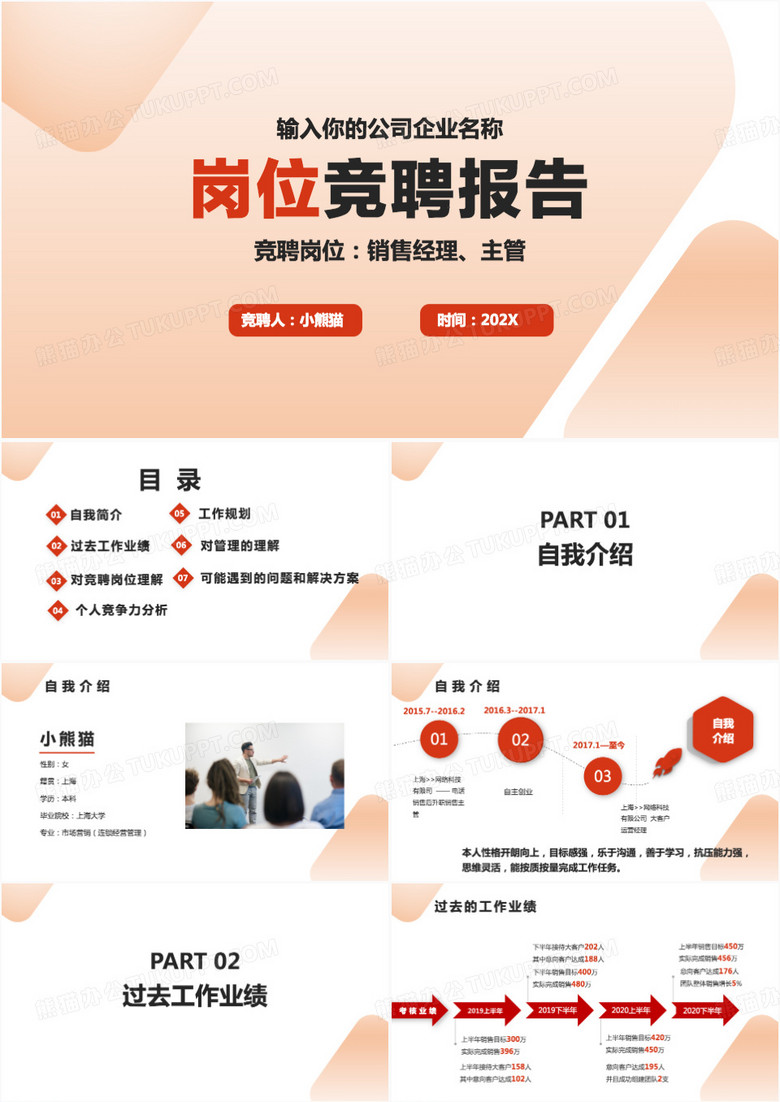 销售经理主管岗位竞聘PPT模板