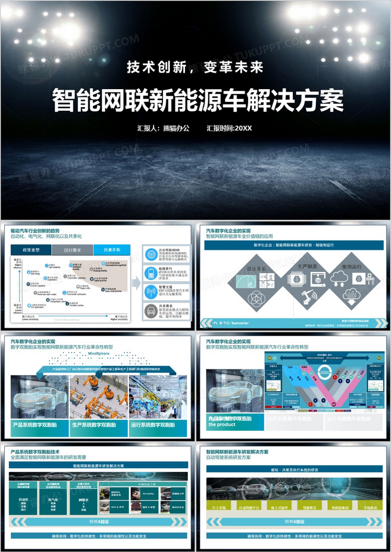 智能网联新能源车解决方案PPT模板