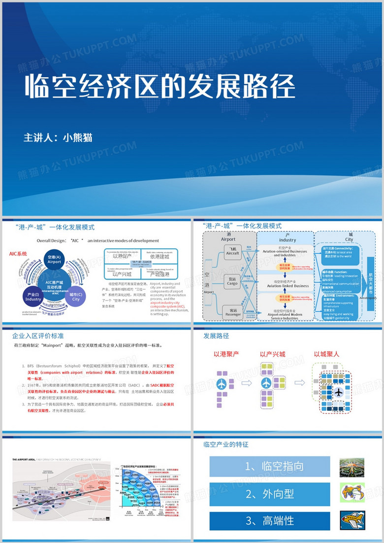 临空经济区的发展路径总结计划PPT模板