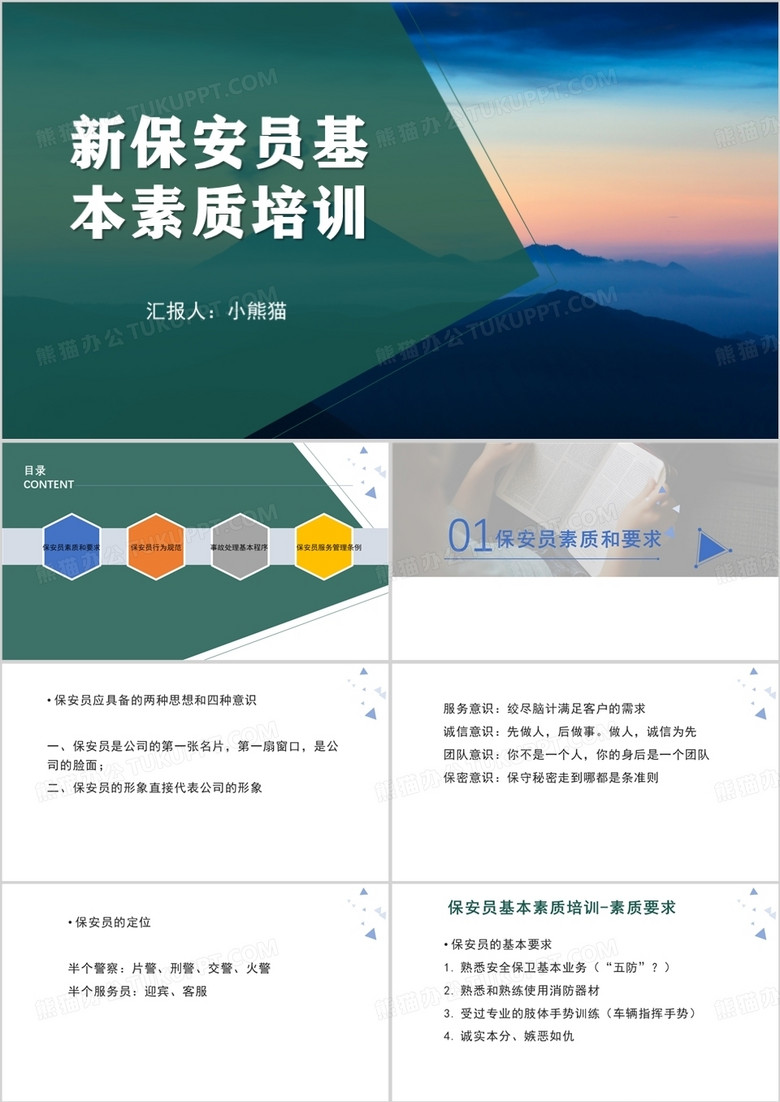 新保安原基本素质培训PPT模板