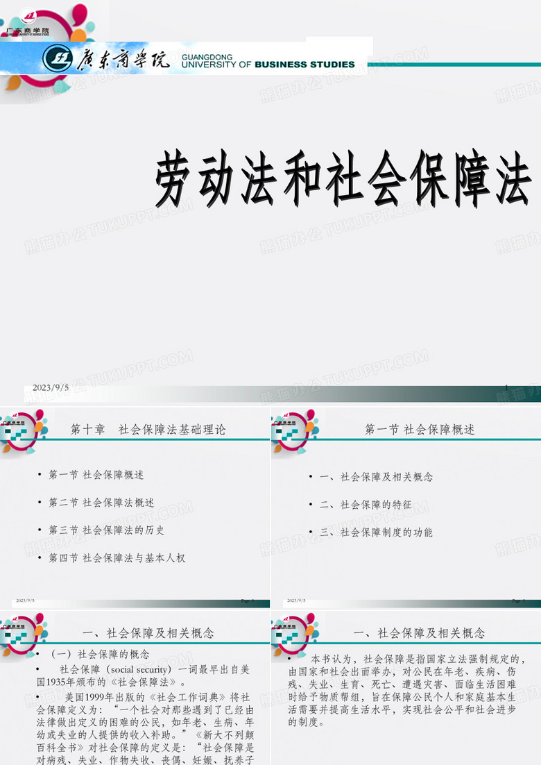 劳动法和社会保障法第十讲 社会保障法基础理论