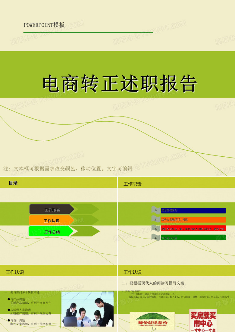服装电商述职报告 电商转正述职报告 淘宝京东电商PPT模板
