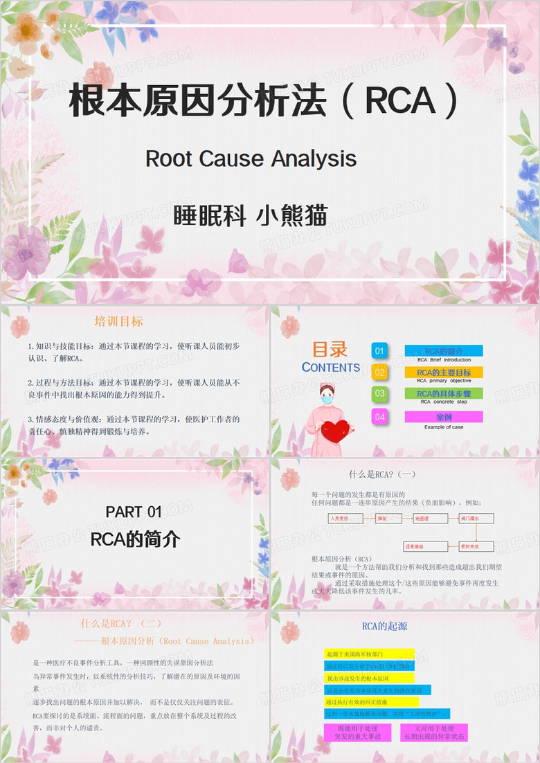 粉色清新风根本原因分析法PPT模板
