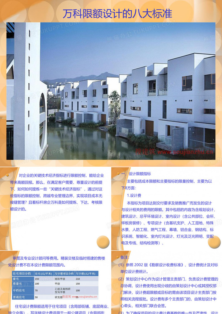 万科限额设计的8大指标(学习)