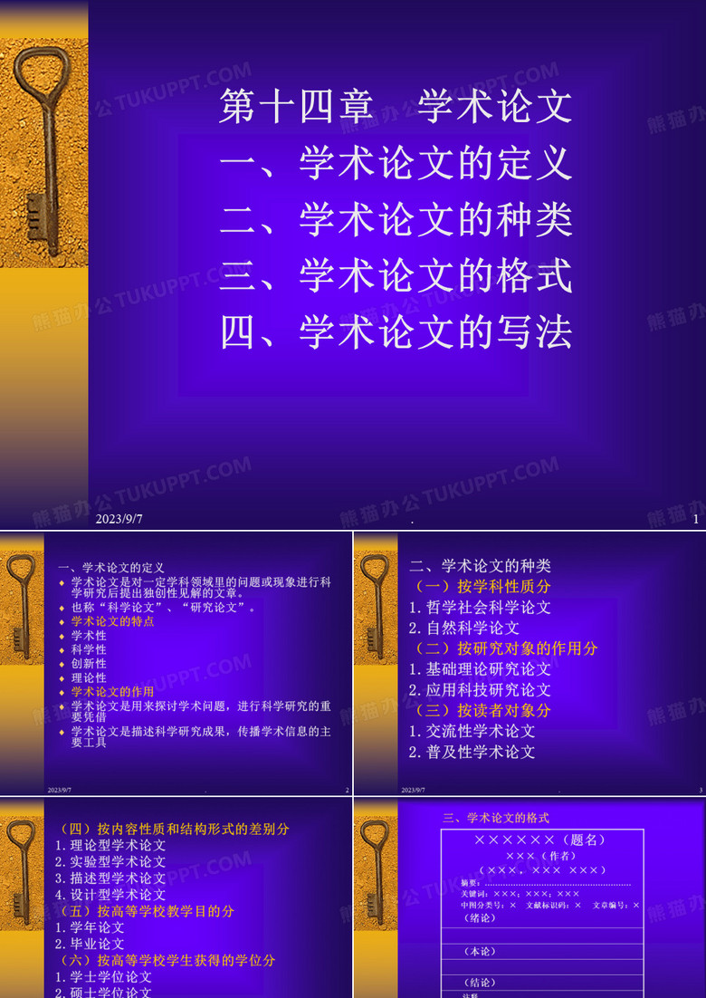 学术论文一学术论文的定义二学术论文的种类三