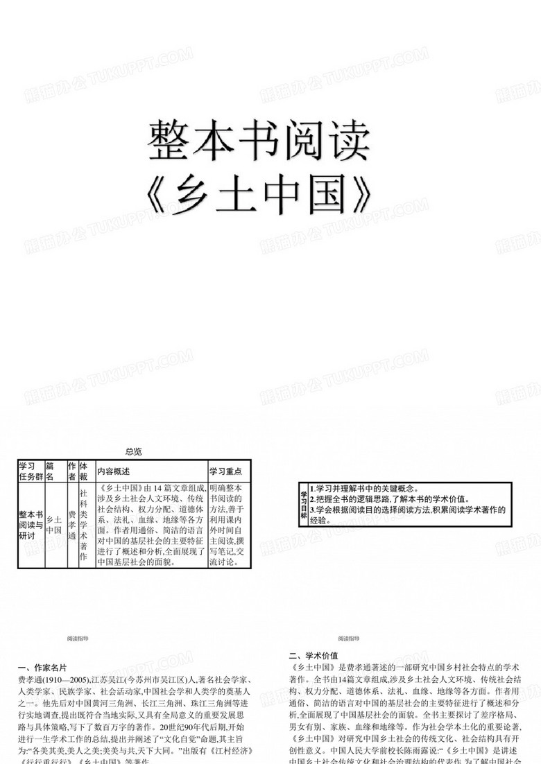 整本书阅读《乡土中国》