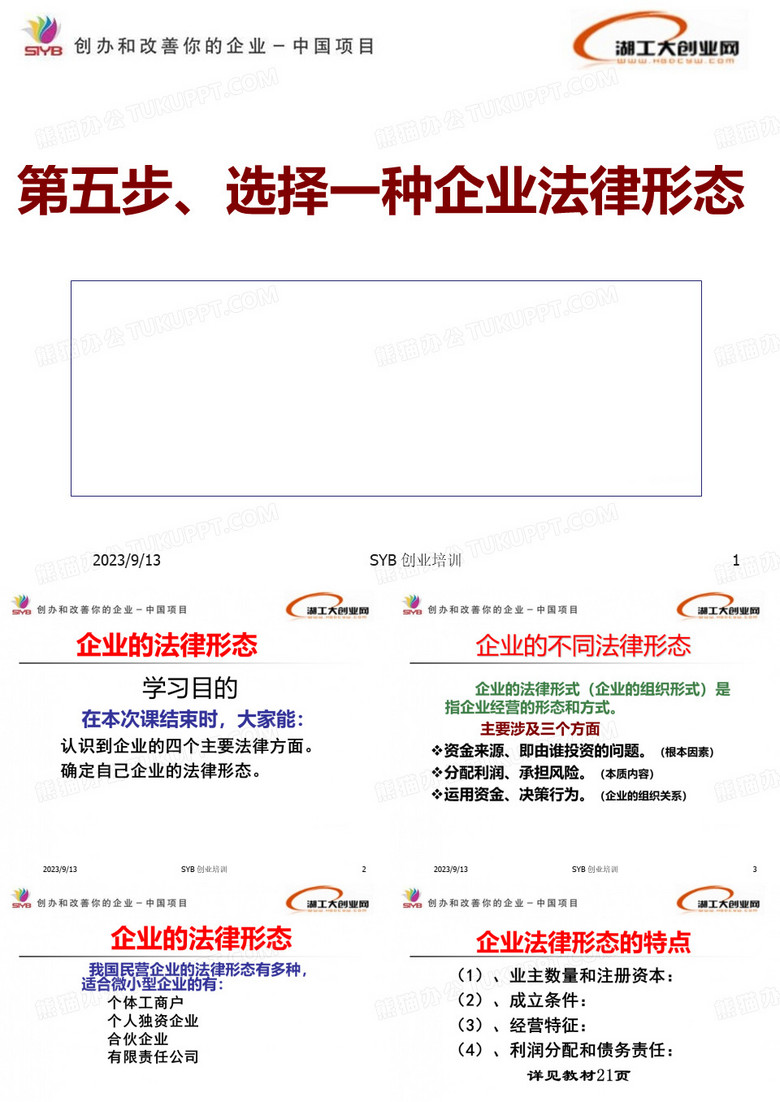 SYB创业培训第五步：确定企业性质