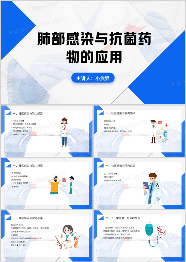 肺部感染与抗菌药物的应用PPT模板