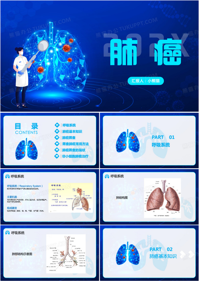 相关肺癌的基本知识与常用筛查方法PPT模板