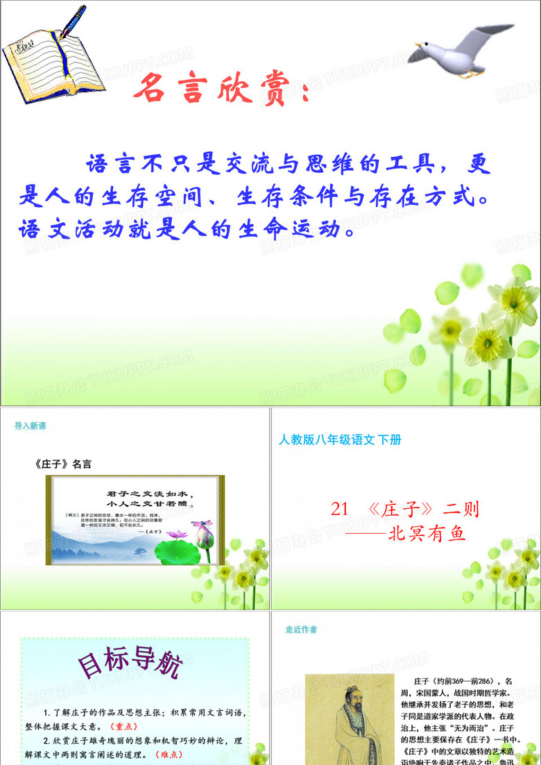 人教版八年级语文 下册 第六单元 21 《庄子》二则——北冥有鱼 课件(共37张PPT)