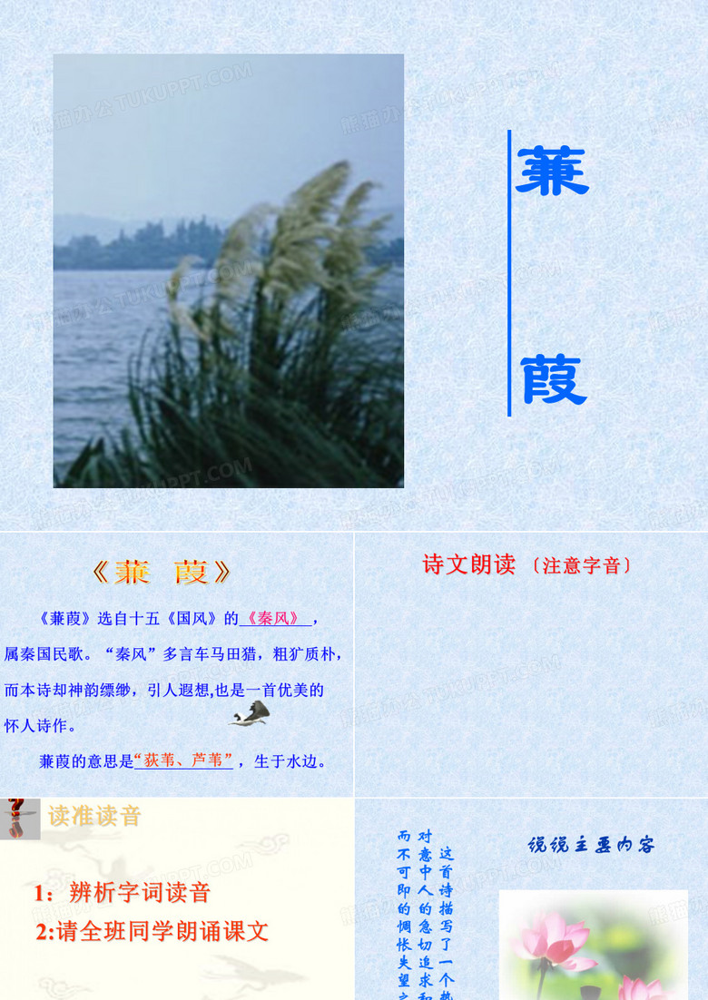 《蒹葭》课件1(28张PPT)(人教版九年级下)