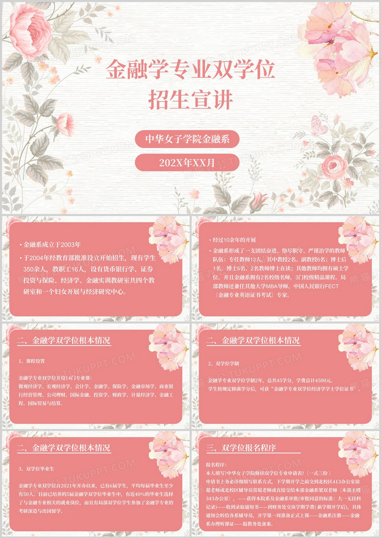 金融学专业双学位招生宣讲PPT模板