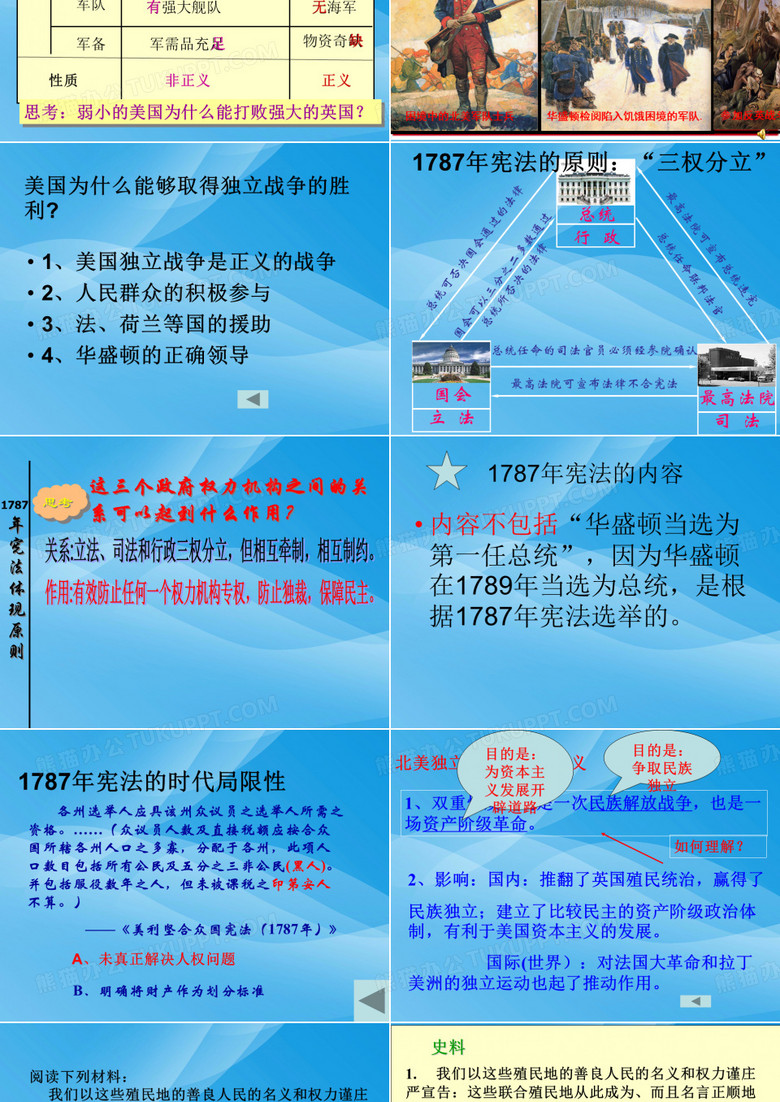 美国独立战争21人教版ppt模板下载