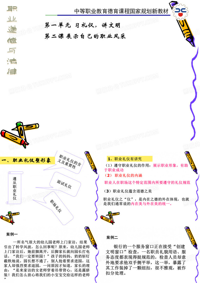 职业道德与法律第二课展示职业风采