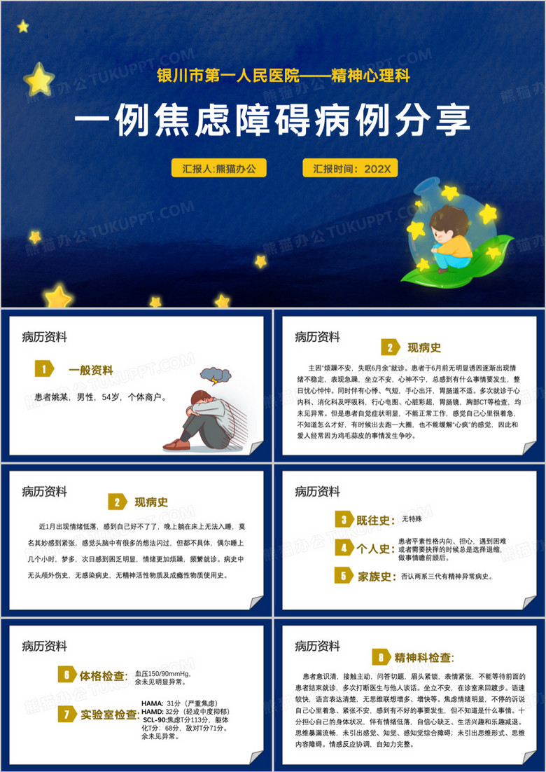 精神心理病历分享课件PPT模板