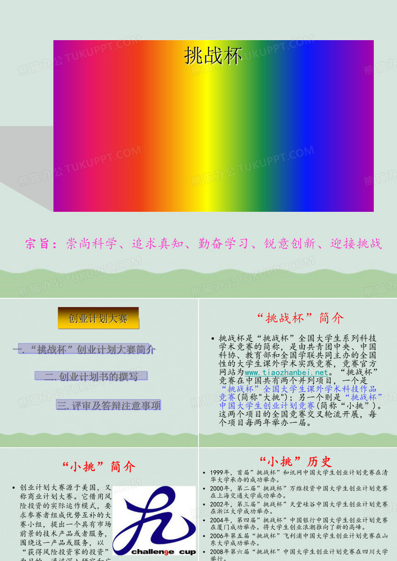 挑战杯创业计划大赛PPT课件