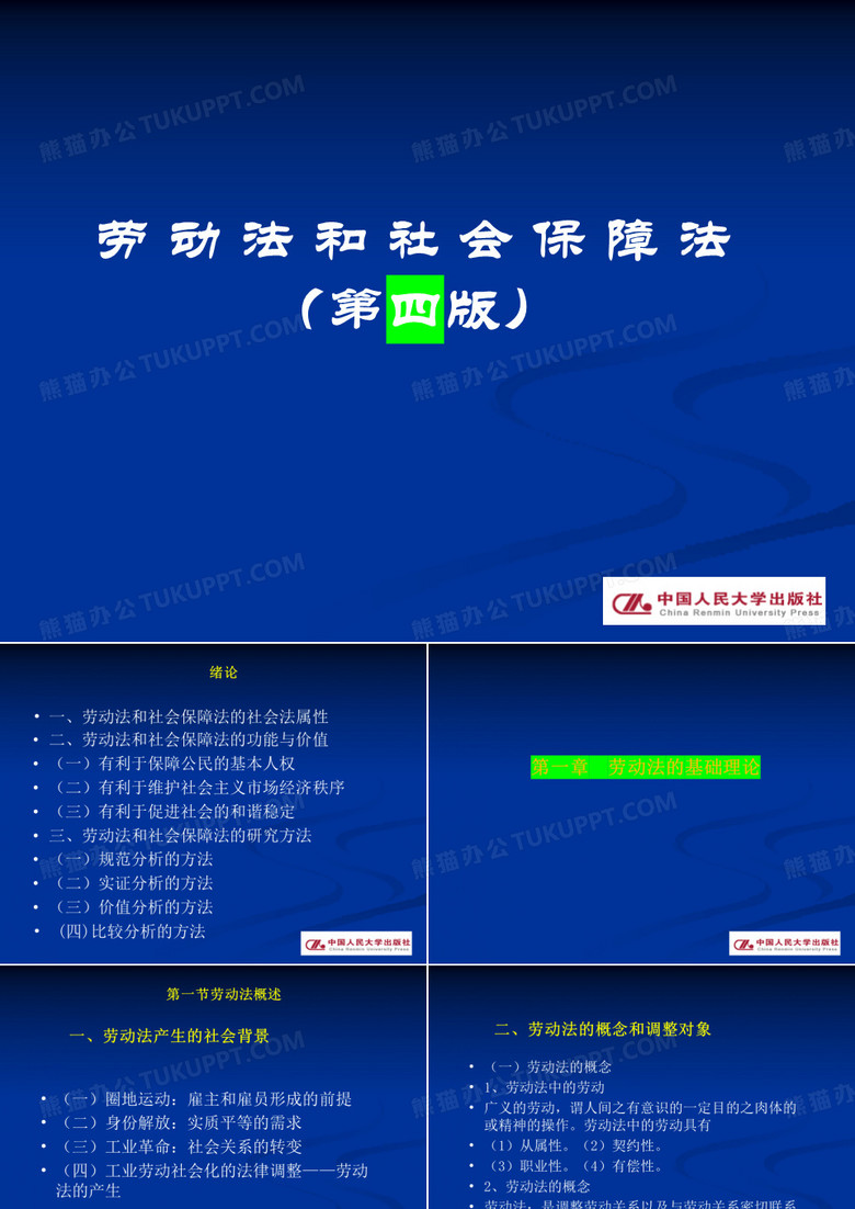 劳动法和社会保障法完整版教学ppt课件全套教程
