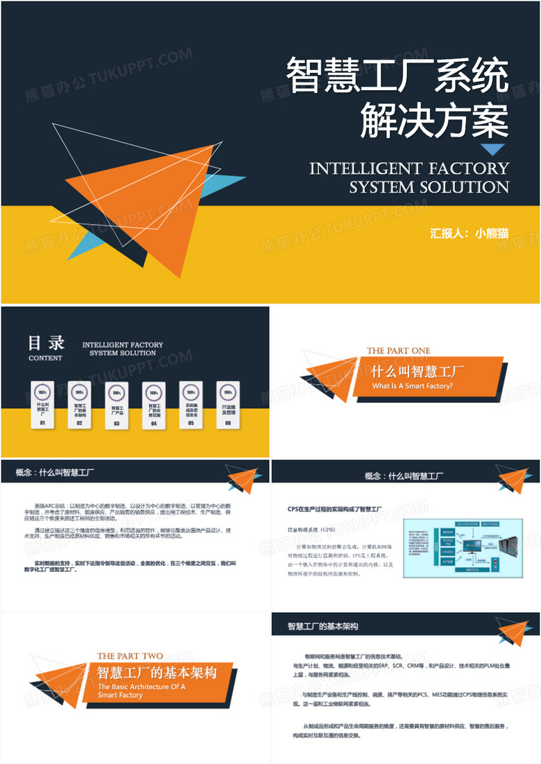 智慧工厂系统解决方案PPT模板