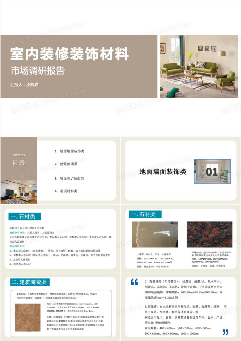 室内装饰装修调研报告PPT模板