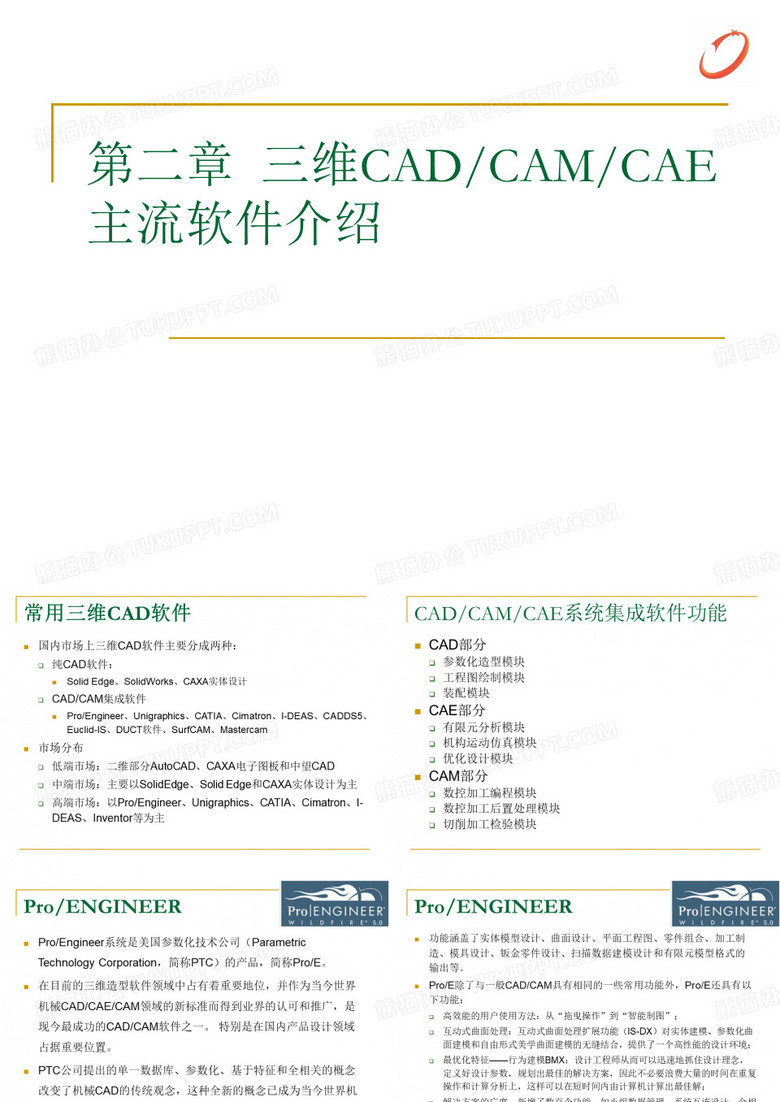 第二章  三维CADCAMCAE主流软件介绍