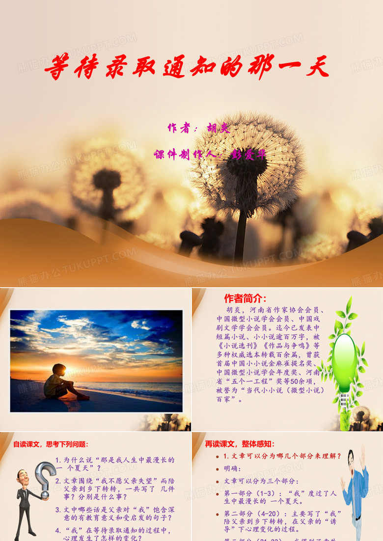 《等待录取通知的那个夏天》PPT课件
