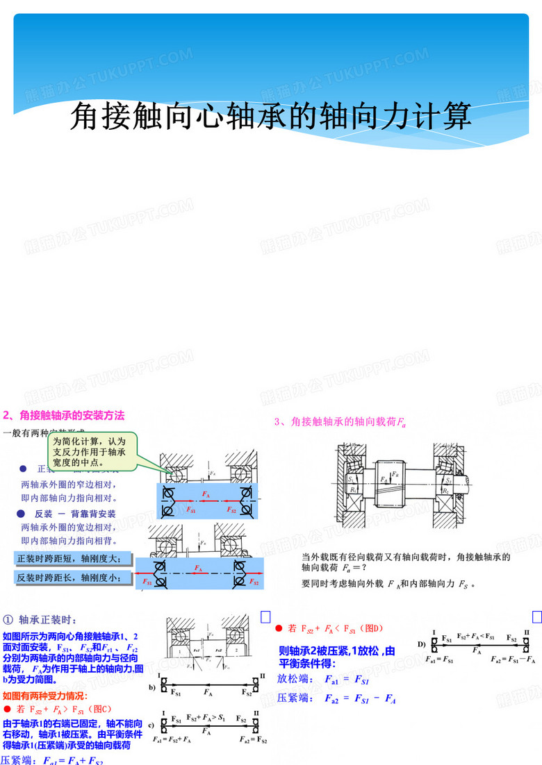 角接触向心轴承的轴向力计算