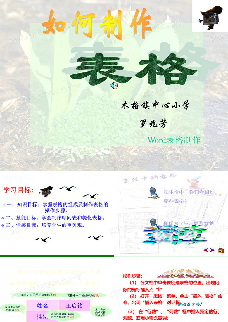 《如何做表格&mdash;&mdash;Word表格制作》课件学习资料