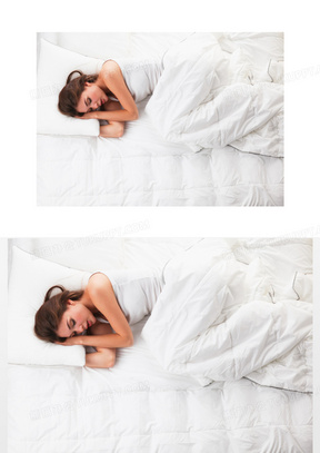 上床睡觉图片素材