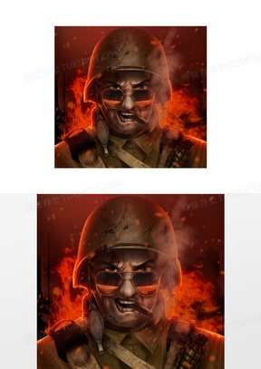 嘴叼着烟卷的大兵动画角色高清图片