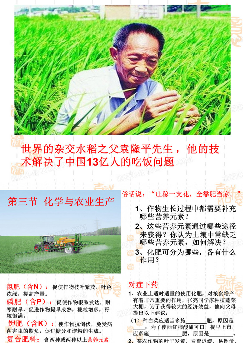 世界的杂交水稻之父袁隆平先生
