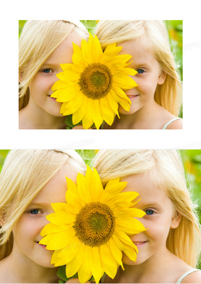 小女孩向日葵遮脸头像图片