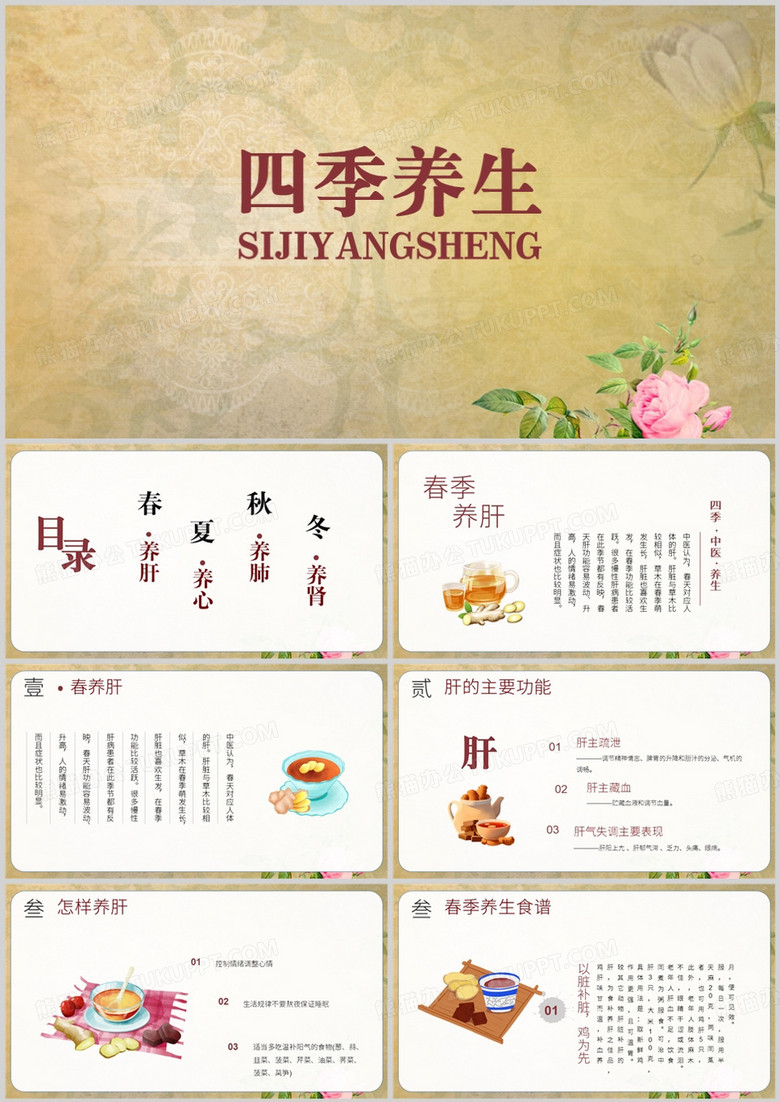 四季养生知识培训PPT模板