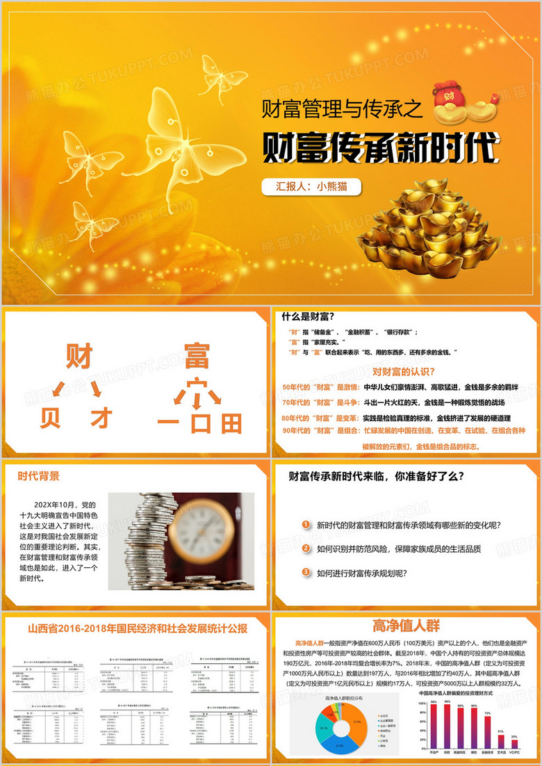 财富管理与传承之财富传承新时代PPT模板