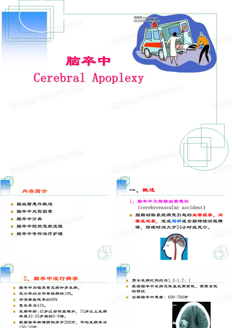 脑卒中院前急救 PPT课件