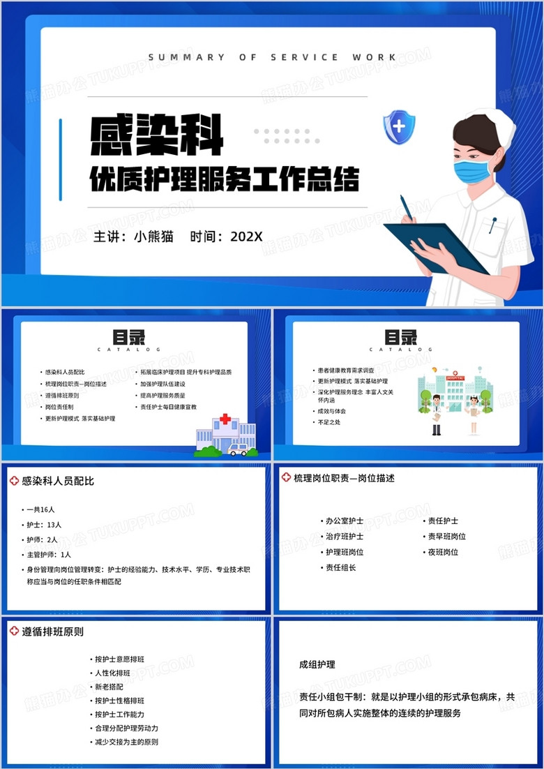 感染科优质护理服务工作总结PPT模板