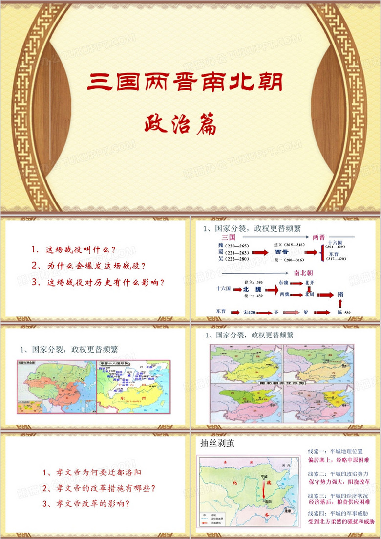 三国两晋南北朝PPT模板