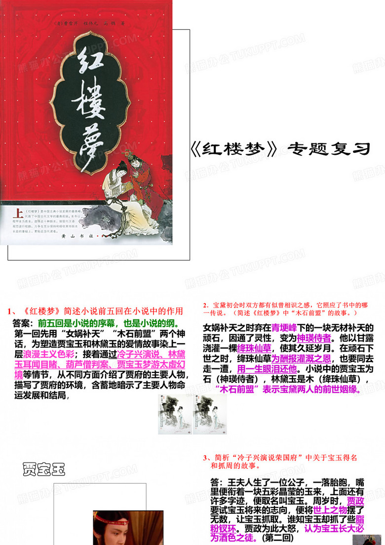 红楼梦》专题复习